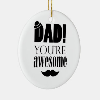 Minimalist Father's Day Typography Graphic! Ceramic Ornament
