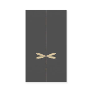 Minimalist Faux Glitter Dragonfly Business Card