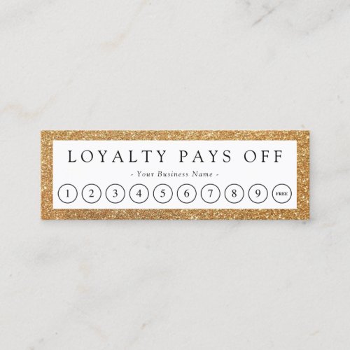 Minimalist Faux Gold Border Loyalty Punch Card