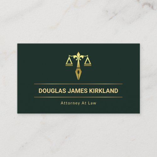 Minimalist Faux Gold Lines Scales Of Justice Business Card