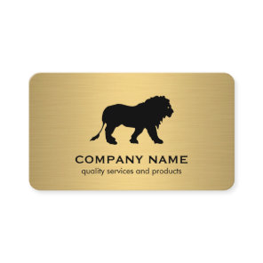Minimalist Faux Gold Metallic / Lion Icon Business Card