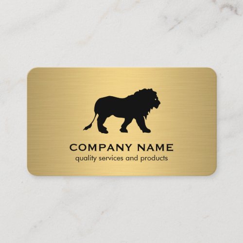 Minimalist Faux Gold Metallic  Lion Icon Business Card