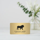 Minimalist Faux Gold Metallic / Lion Icon Business Card (Standing Front)