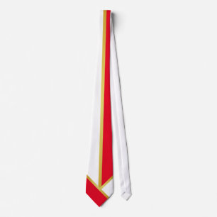 Minimalist Faux Gold Red White Neck Tie