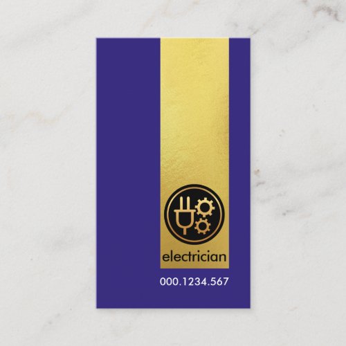 Minimalist Faux Gold Stripe Electrician Business Card