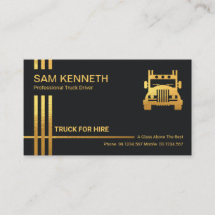 Minimalist Faux Gold Stripes Logistics Transport Business Card