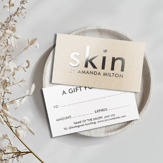 Minimalist Faux Kraft Skincare Gift Card