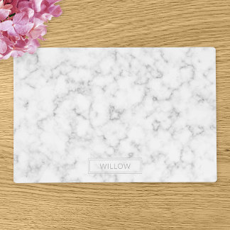 Minimalist Faux Marble Look-Like & Custom Name Placemat