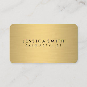 Minimalist Faux Metallic Gold Brushed Business Card