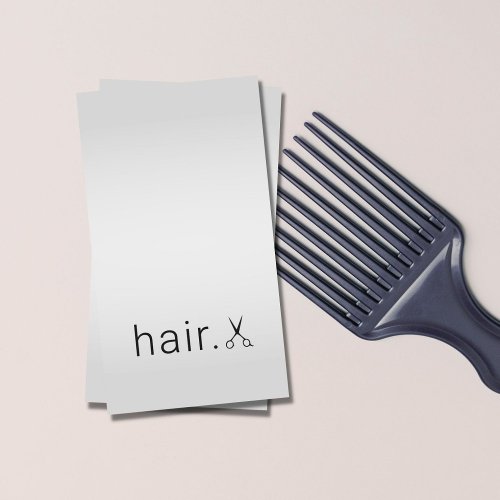 Minimalist Faux Silver Black Scissors Hair Stylist Business Card