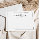 Minimalist Favorite Memory With The Bride Game Advice Card<br><div class="desc">This minimalist favorite memory with the bride game card is perfect for a simple wedding shower. The modern romantic design features classic black and white typography paired with a rustic yet elegant calligraphy with vintage hand lettered style. Customizable in any color. Keep the design simple and elegant, as is, or...</div>