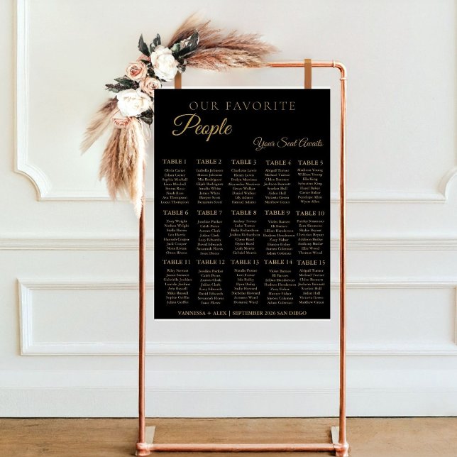 Minimalist Favorite People Wedding Seating Chart (Creator Uploaded)