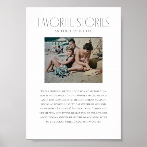 Minimalist Favorite Stories Photo  Poster