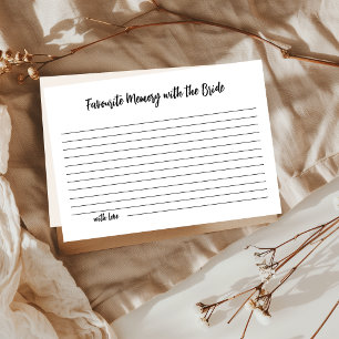 Minimalist Favourite Memory with the Bride Card