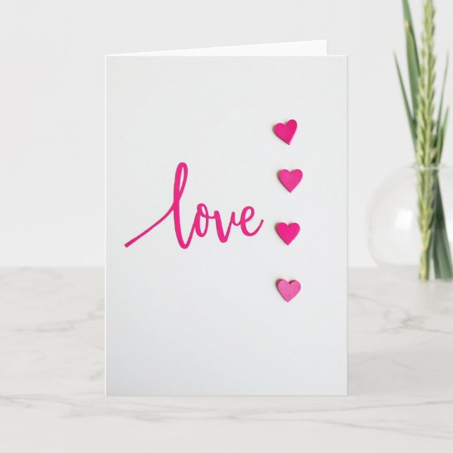 Minimalist Felt Love Hearts Card (Front)