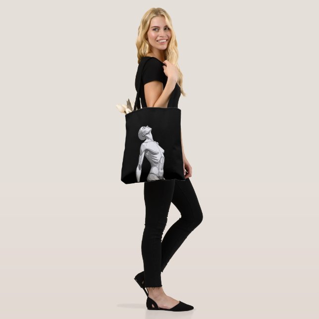 Minimalist Female Android Aesthetic Art - Bold Fut Tote Bag (On Model)