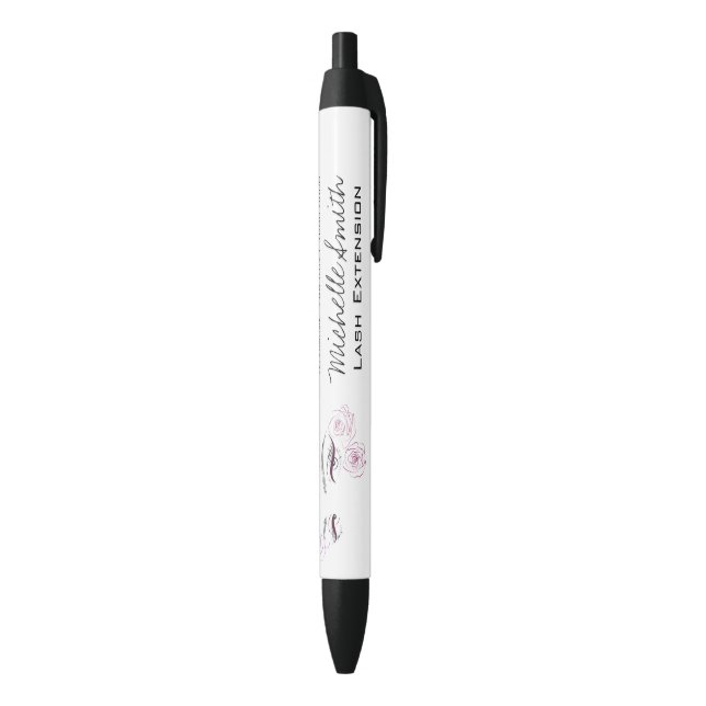 Minimalist Female Eyes Pink Rose Floral Beautician Pen (Bottom (Vertical))