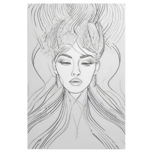 Minimalist Female Portrait Line Art Gallery Wrap