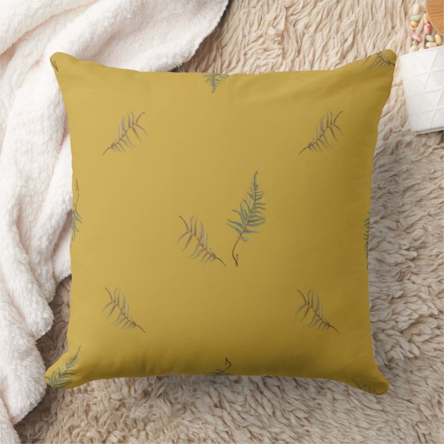 Minimalist Fern Throw Pillow (Blanket)