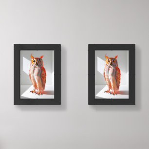 Minimalist Fiery Night Owl Art – Continuous Line D Wall Art Sets