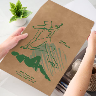 Minimalist Figure Green Abstract Feminine Line Art Envelope Mailers