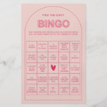 Minimalist find the guest bingo bridal shower game flyer<br><div class="desc">Designed to coordinate with our Bold Type Collection, this pink he said she said bridal shower game features the trendy & popular arch with bold type text in pink & fuchsia accents. For more advanced customisation of this design, e.g. changing layout, font or text size please click the "CUSTOMIZE" button...</div>