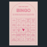Minimalist find the guest bingo bridal shower game flyer<br><div class="desc">Designed to coordinate with our Bold Type Collection, this pink he said she said bridal shower game features the trendy & popular arch with bold type text in pink & fuchsia accents. For more advanced customisation of this design, e.g. changing layout, font or text size please click the "CUSTOMIZE" button...</div>
