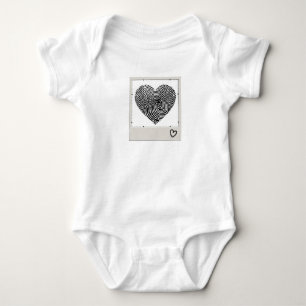 Minimalist Fingerprint Heart Design Baby Bodysuit
