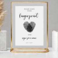 Minimalist Fingerprint Wedding Guest Book Sign