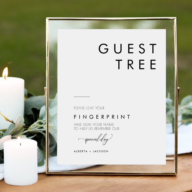 Minimalist  Fingerprint Wedding Guest Tree Sign (Creator Uploaded)