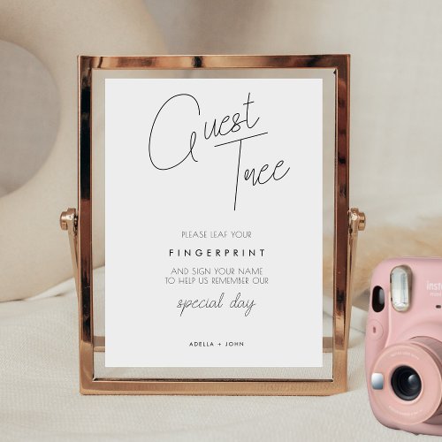 Minimalist  Fingerprint Wedding Guest Tree Sign