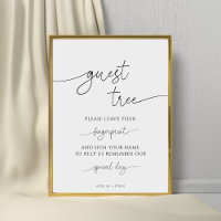 Minimalist Fingerprint Wedding Guest Tree Sign