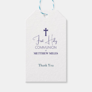Minimalist first catholic communion gift tags