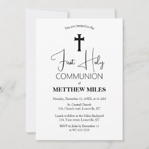 Minimalist first catholic communion  invitation