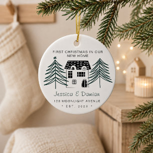 MINIMALIST FIRST CHRISTMAS IN OUR NEW HOME CERAMIC ORNAMENT
