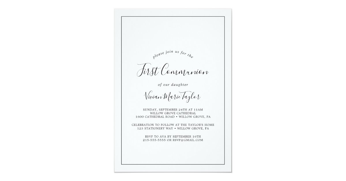 Minimalist First Communion Invitation | Zazzle.com