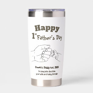 Minimalist First Father’s Day Anime Style Insulated Tumbler