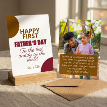 Minimalist First Father's Day Photo Keepsake Card