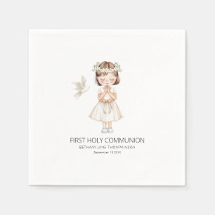 Minimalist First Holy Communion for Girl Napkins