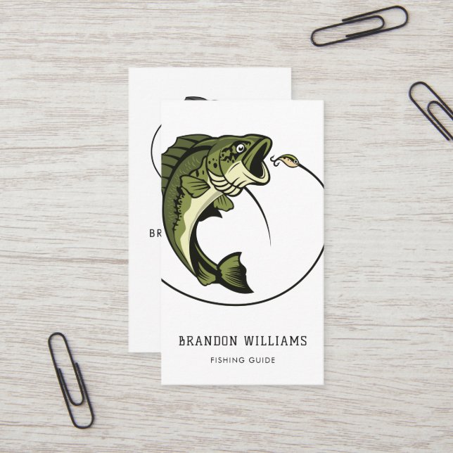 Minimalist Fishing Guide Fishing Charters Business Card (Front/Back In Situ)