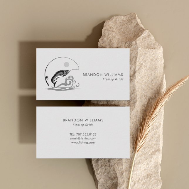 Minimalist Fishing Guide Fishing Charters Business Card (Creator Uploaded)