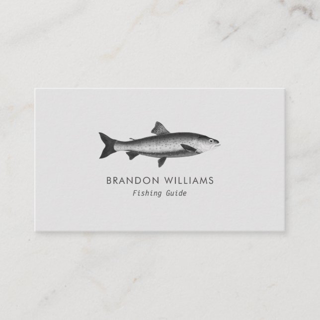 Minimalist Fishing Guide Fishing Charters Business Card (Front)