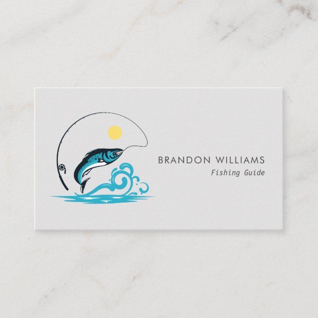 Minimalist Fishing Guide Fishing Charters Business Card (Front)