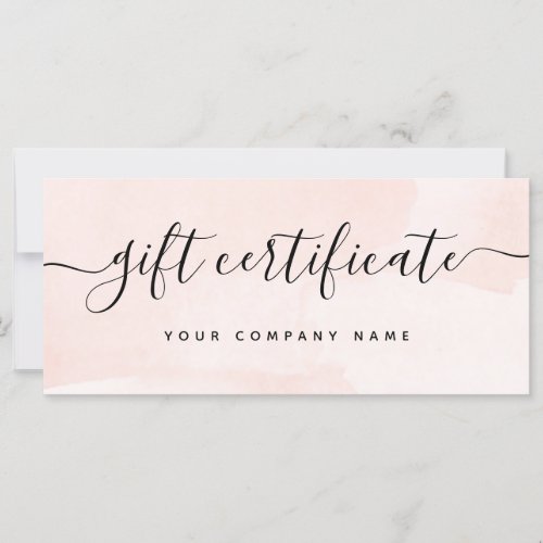 Minimalist Flair Blush  Gift Certificate