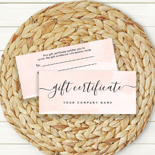 Minimalist Flair Blush   Gift Certificate
