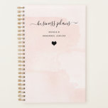 Minimalist Flair | Blush Watercolor and Script Planner<br><div class="desc">This simple and stylish planner features trendy black handwritten script with swirls,  and a cute matching heart,  on a blush pink watercolor look background for a look that is both professional and trendy and perfect for your small business plans.</div>