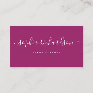 Minimalist Flair   Orchid Magenta Script Business Card