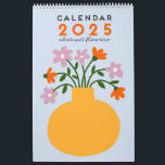 Minimalist Floral 2025 Wall Calendar<br><div class="desc">Add a touch of elegance to your space with this minimalist 2025 wall calendar, featuring beautiful floral vase illustrations for each month. The clean and modern design offers a fresh aesthetic that is both functional and stylish. Perfect for tracking important dates and events, this calendar doubles as a decorative piece...</div>
