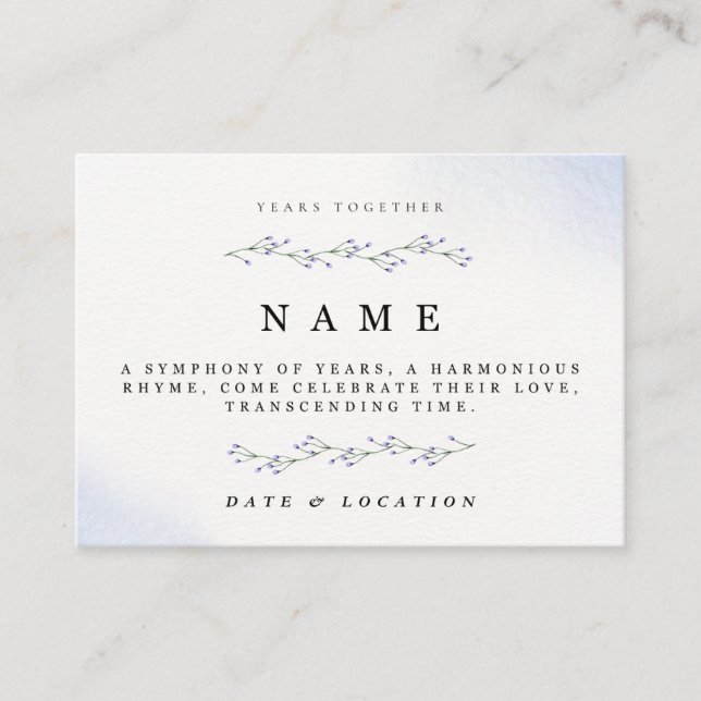 Minimalist Floral Anniversary Invitation Card (Front)