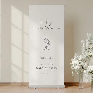Minimalist Floral Baby Shower  Retractable Banner